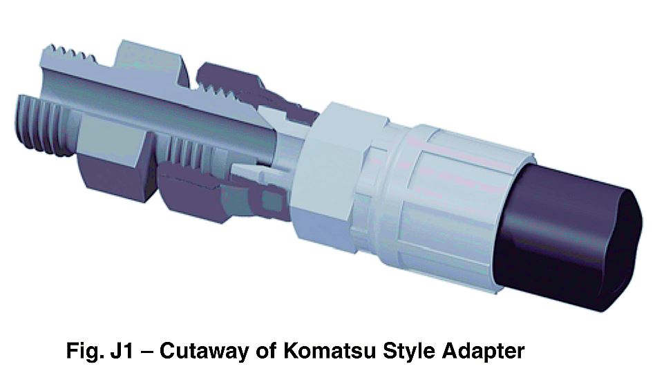Komatsu Adaptateurs pour tuyau flexible
