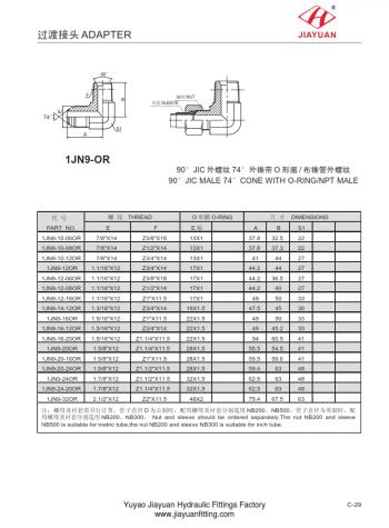 Coude JIC Flare O-ring NPT Adaptateur