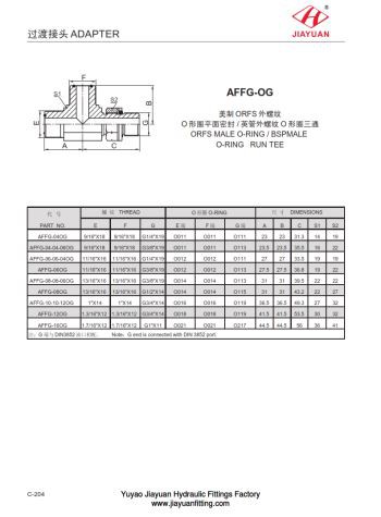 Raccord de tube RT ADJ ORFS